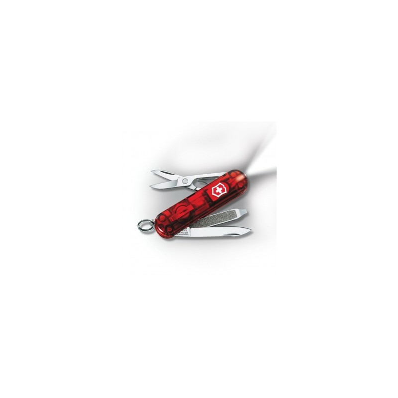 HERRAMIENTA SWISSLITE ROJA TRANSPARENTE C/LUZ, 7 USOS (0.6228.T)