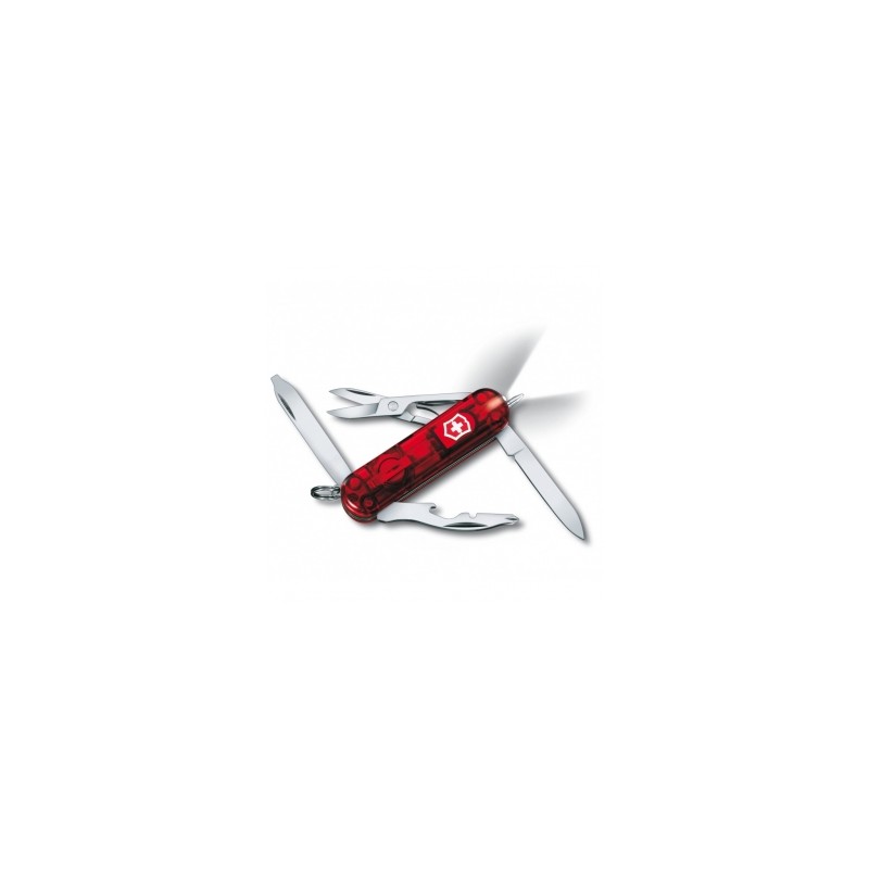HERRAMIENTA VICTORINOX MIDNITE MANAGER ROJA TRANSPARENTE C/ LUZ, 10 USOS (0.6366.T)