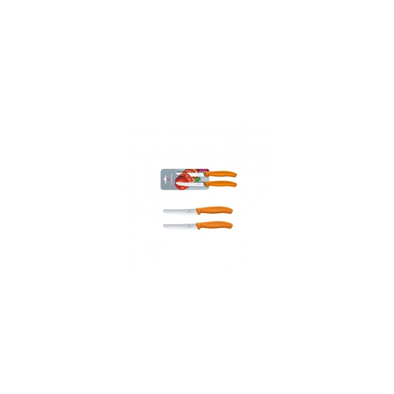 JUEGO DE CUCHILLOS VICTORINOX PARA TOMATE DENTADO, 2 PZAS NARANJA BLISTER (6.7836.L119B)