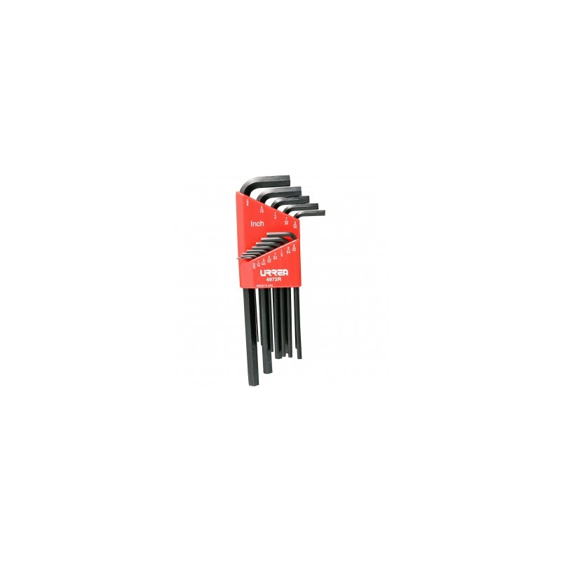 JUEGO URREA 13 LLAVE ALLEN .050"-3/8" EN RACK PLASTICO (4972R)