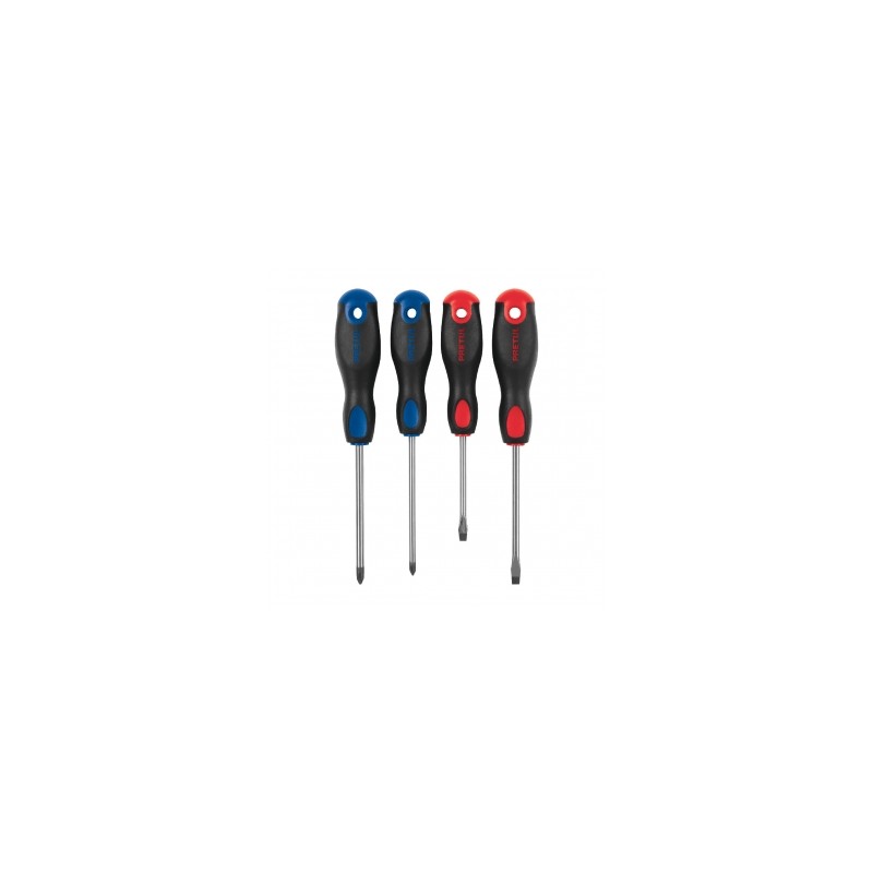 JUEGO PRETUL DESARMADORES COMFORT GRIP COMBINADOS, 4 PZAS (20218)