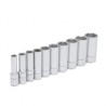 JUEGO URREA DE DADOS LARGOS STD HEXAGONAL 3/8", 10 PZAS (52111)