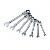 JUEGO URREA 7 LLAVES COMBINADAS PULIDO ESPEJO DE MATRACA FLEX METRICAS, 12 PUNTAS EN RACK (12MF7M)