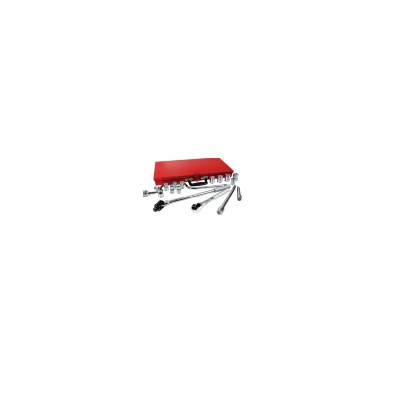 JUEGO URREA DE DADOS Y ACCESORIOS STD 12 PUNTAS 1/2" EN CAJA METALICA (17 PIEZAS) (5400AB)
