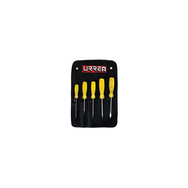 JUEGO URREA DE DESARMADORES AMBAR COMBINADOS (5 PZAS) (JBUD01)