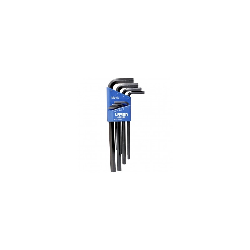 JUEGO URREA 9 LLAVE ALLEN 1.5 - 10 MM EN RACK PLASTICO (4972M)