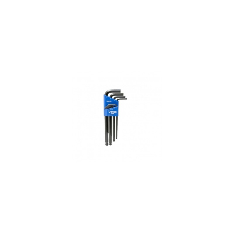 JUEGO URREA 9 LLAVE ALLEN BOLA 1.5 - 10 MM EN RACK PLASTICO (4996)