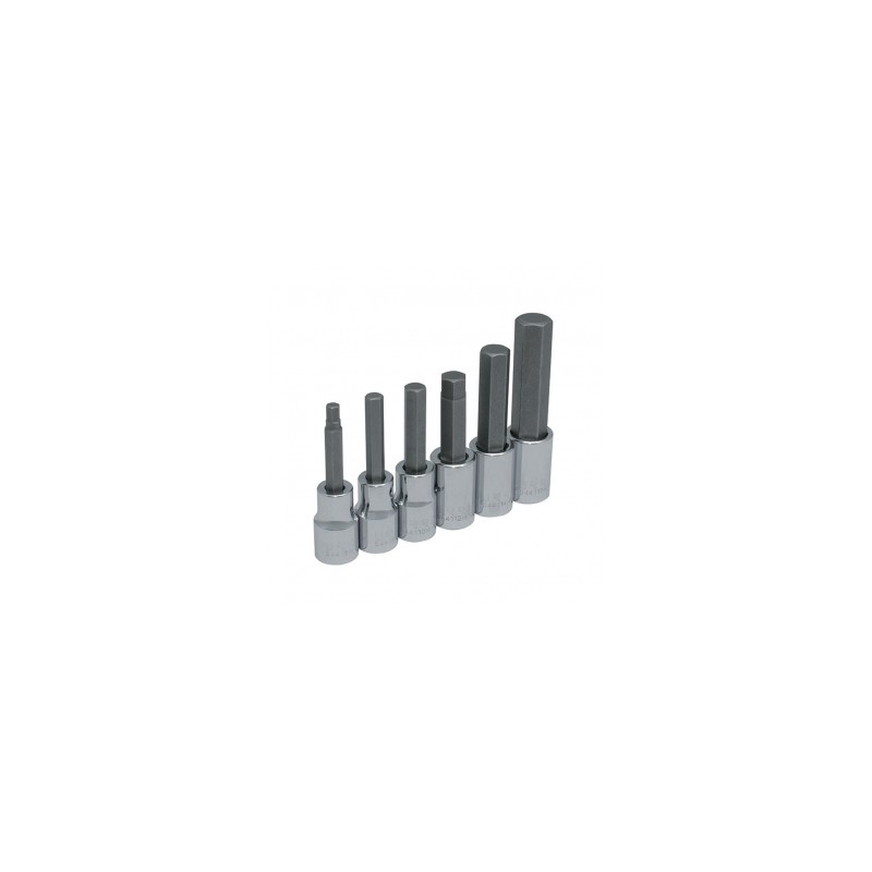 JUEGO URREA DE 6 DADOS PUNTA HEXAGONAL DE 6 A 17 MM CUADRO 1/2" (5441M6)