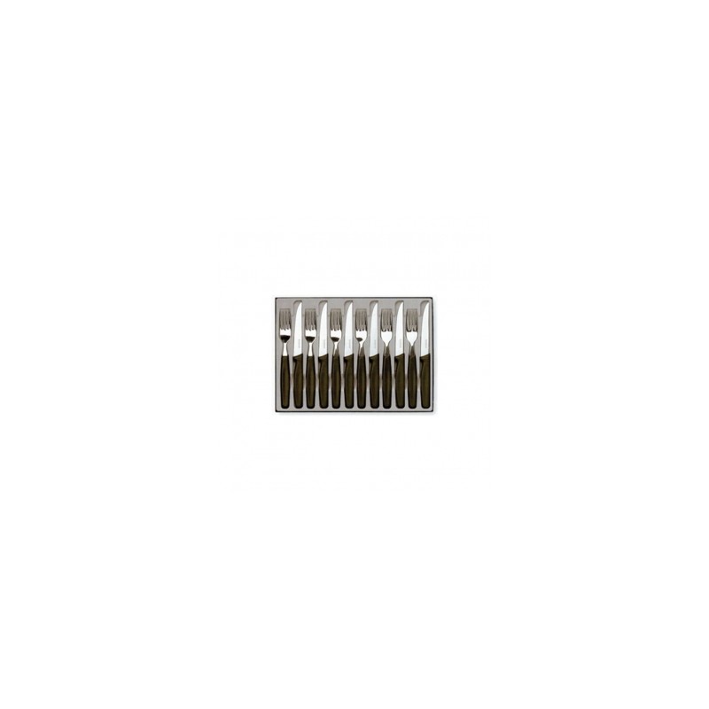 JUEGO VICTORINOX DE CUCHILLO Y TENEDOR MANGO NYLON NEGRO, 12 PIEZAS (5.1233.12)